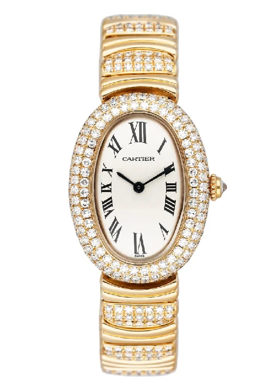 Find Exclusive Cartier Timepieces Online –Cartier Baignoire 1920 WB5004D8 Diamond 18K Yellow Gold Ladies Watch