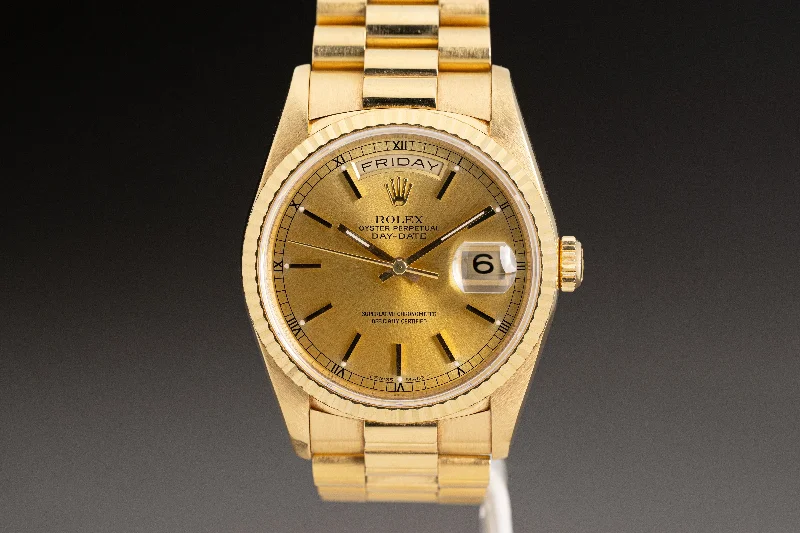 Explore Rolex Watches for Timeless Appeal –1991 Rolex Day-Date Champagne Dial with Box, Booklets & Hangtags