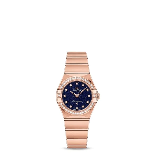 Discover Omega Watches for Investment and Style –Omega Constellation 25mm Watch - Ref: 131.55.25.60.53.002 - Blue Diamond Index Dial & Diamond Bezel, 18K Rose Gold Bracelet