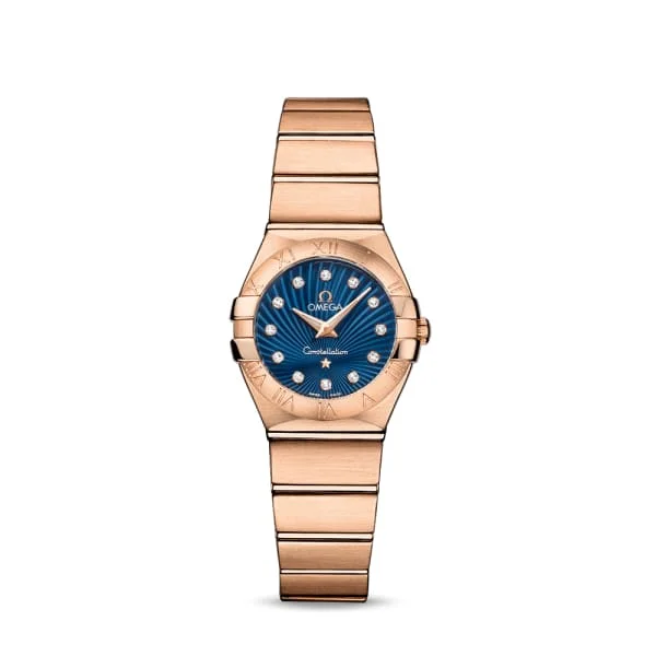 Omega Watches: Perfect for the Modern Gentleman –Omega Constellation 24mm Watch - Ref: 123.50.24.60.53.001 - Blue Diamond Index Dial, 18K Rose Gold Bracelet