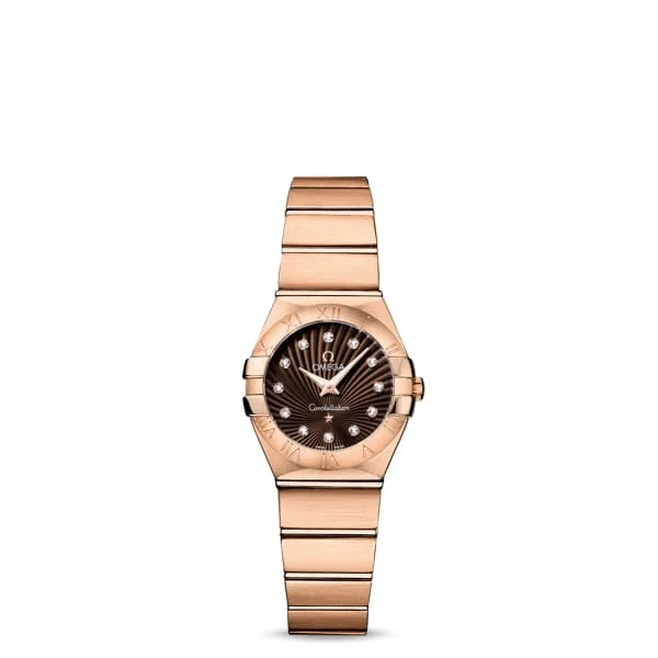 Luxury Omega Watches for Every Occasion –Omega Constellation 24mm Watch - Ref: 123.50.24.60.63.001 - Brown Diamond Index Dial, 18K Rose Gold Bracelet