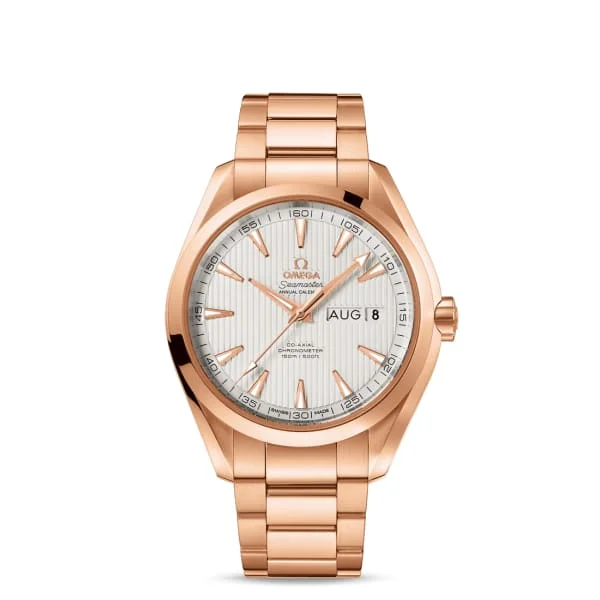 Shop Omega Watches for Classic Designs –Omega Seamaster 43mm Watch - Ref: 231.50.43.22.02.002 - White Index Dial, 18K Rose Gold Bracelet