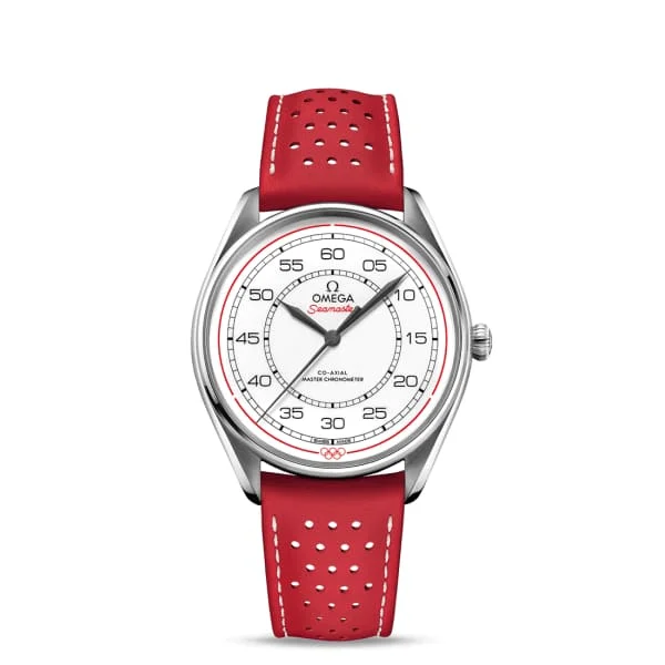 Omega Watches: Precision Crafted for You –Omega Seamaster 40mm Watch - Ref: 522.32.40.20.04.004 - White Index Dial, Red Leather Strap