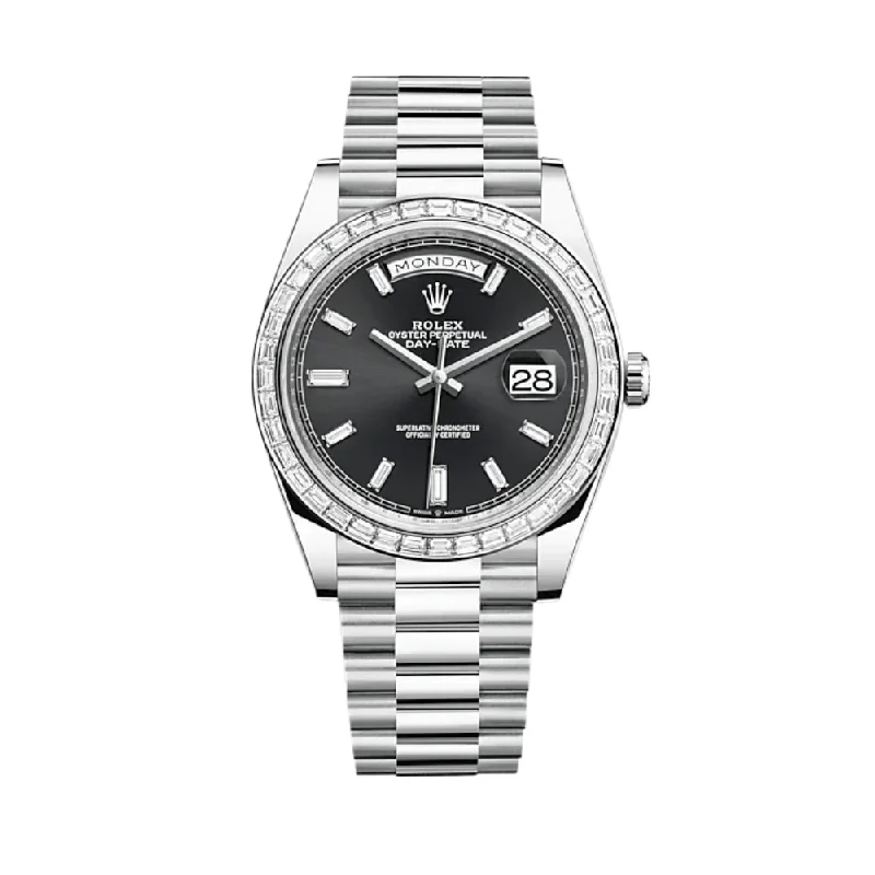 Discover the Best Rolex Models Available –Rolex Day-Date 228396TBR Platinum Diamond Bezel Black Diamond Dial