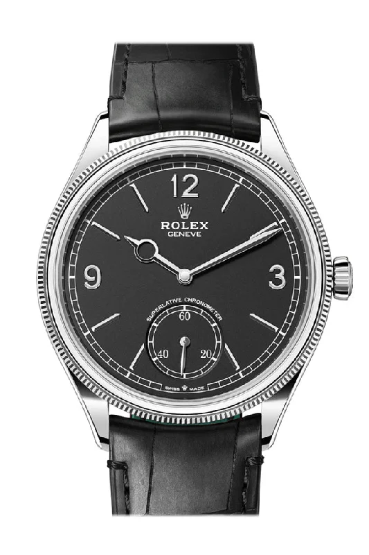 Find the Best Rolex Watches Online –Rolex 1908 39mm Intense Black Dial White Gold Men's Watch 52509