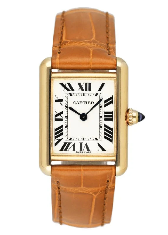 Discover Iconic Cartier Timepieces with Unmatched Craftsmanship –Cartier Tank Louis W1529856 18K Yellow Gold Ladies Watch Box Papers