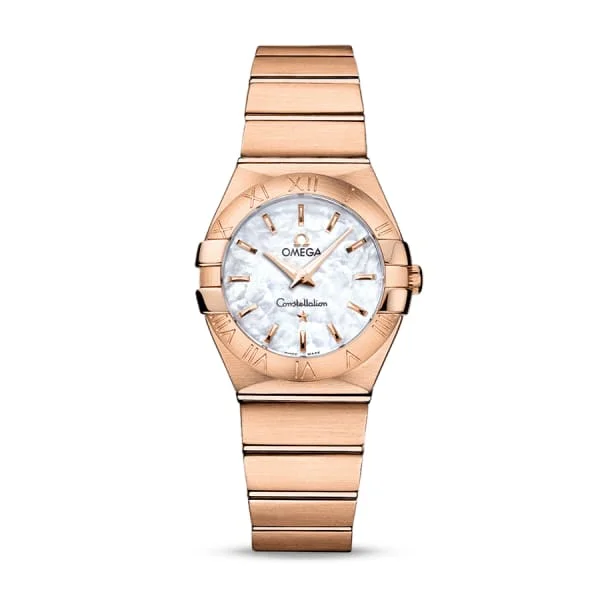 Omega Watches: Precision Crafted for You –Omega Constellation 27mm Watch - Ref: 123.50.27.60.05.001 - White Mother of Pearl Index Dial, 18K Rose Gold Bracelet