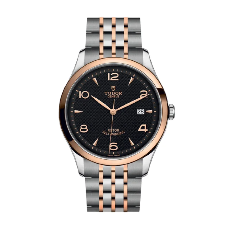 Shop Tudor Watches for Classic Designs –Tudor 1926 41mm | Rose gold and Stainless Steel bracelet | Black dial | Men's Watch M91651-0003