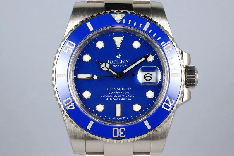 Shop Rolex Watches for Luxury That Lasts –2016 Rolex WG Blue Submariner 116619 with Box and Papers