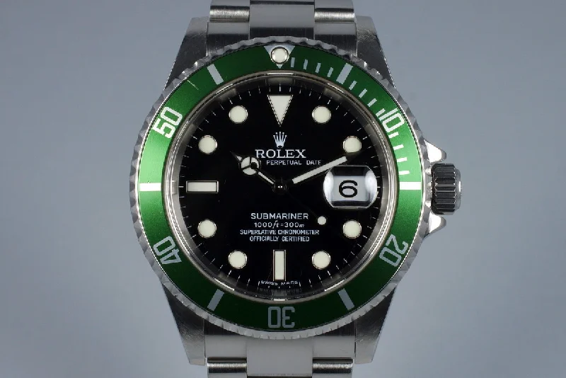 Shop Rolex Watches for Ultimate Style –2005 Rolex Green Submariner 16610V