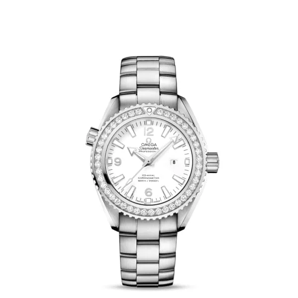 Discover Omega Watches for Ultimate Craftsmanship –Omega Seamaster 38mm Watch - Ref: 232.15.38.20.04.001 - White Index Dial & Diamond Bezel, Stainless Steel Bracelet