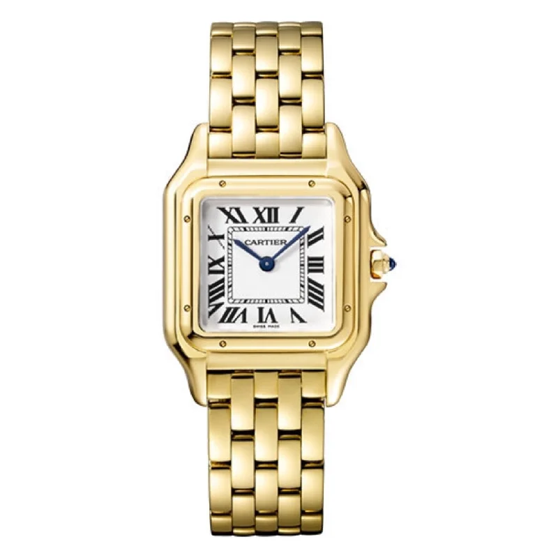 Cartier Watches: Elegant, Timeless, and Precise –Cartier Panthere de Cartier 37mm Watch - Ref: WGPN0009 - Silver Roman Dial, 18K Yellow Gold Bracelet