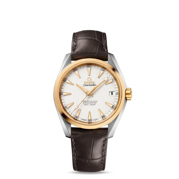 Omega Watches: Iconic Timepieces for Every Taste –Omega Seamaster 39mm Watch - Ref: 231.23.39.21.02.002 - White Index Dial & 18K Yellow Gold Bezel, Brown Leather Strap