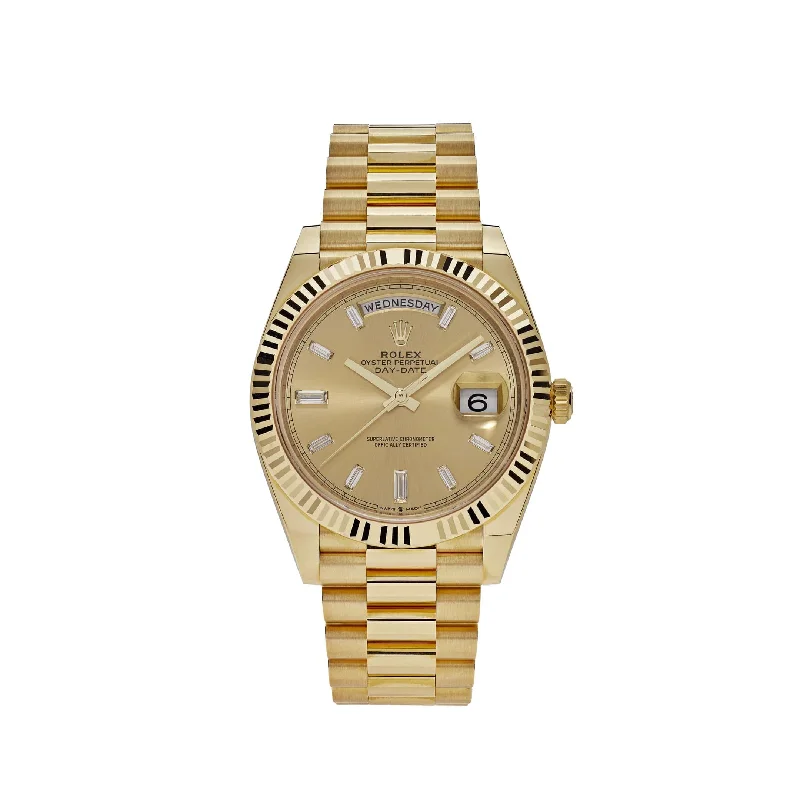 Shop Rolex Watches for Timeless Style –Rolex Day-Date 228238 Yellow Gold Champagne Diamond Dial (2024)