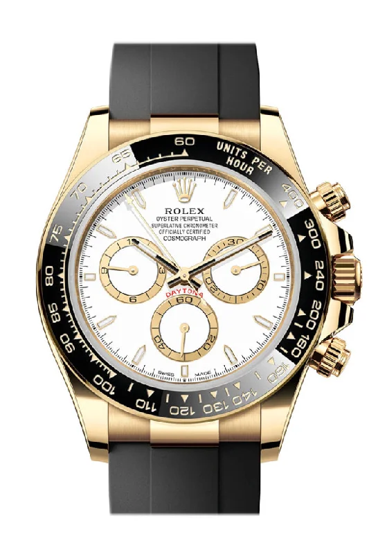 Shop for Authentic Rolex Watches –Rolex Daytona 40 White Dial Yellow Gold Mens Watch 126518LN