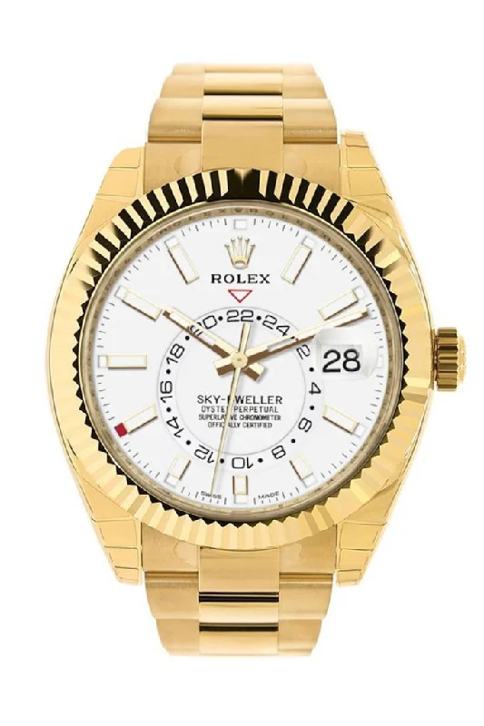 Rolex Watches: Iconic Design for Every Wrist –Rolex Sky Dweller White  Dial 18kt Yellow Gold Men's Watch 326938