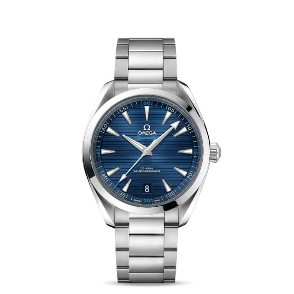 Explore the World of Omega Watchmaking –Omega Seamaster 41mm Watch - Ref: 220.10.41.21.03.001 - Blue Index Dial, Stainless Steel Bracelet