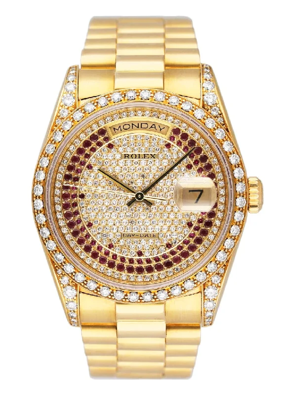 Rolex Watches: The Ultimate Luxury Experience –Rolex Day Date 18388 Diamond Ruby Pave Dial Mens Watch