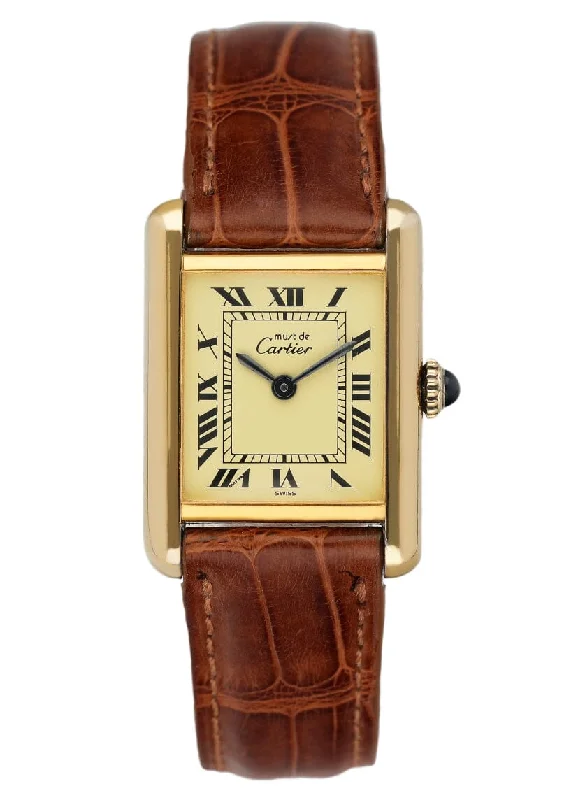 Discover Iconic Cartier Timepieces for Sale –Cartier Vermeil Tank Must 925 18K Yellow Gold Ladies Watch