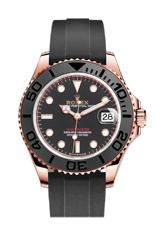 Shop Rolex Watches for Timeless Elegance –Rolex Yacht-Master 37 Black Dial Automatic 18kt Everose Gold Watch 268655