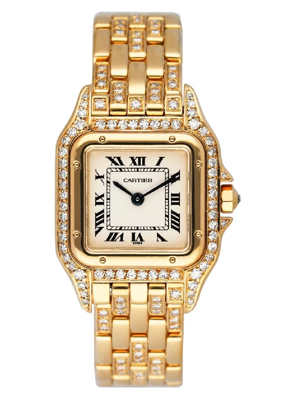 Discover Cartier Watches with Iconic Design –Cartier Panthere WF3001B9 Diamond 18K Yellow Gold Ladies Watch