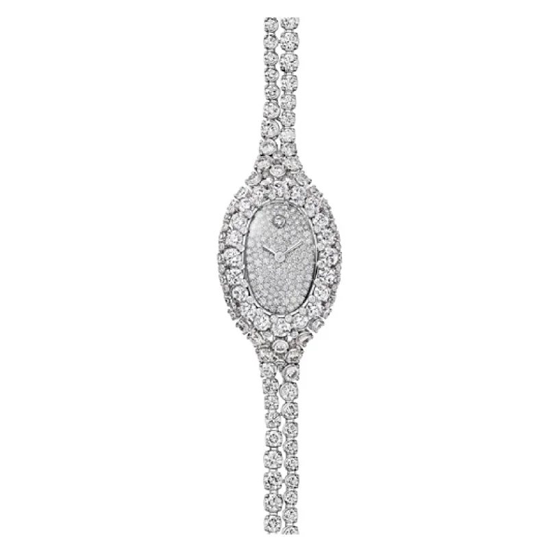 Discover Cartier Watches: Precision and Luxury Combined –Cartier Baignoire Jewellery 24.8mm Women's watch - Ref: HPI01528 - Pave Diamond Dial, 18K White Gold Diamond Bracelet