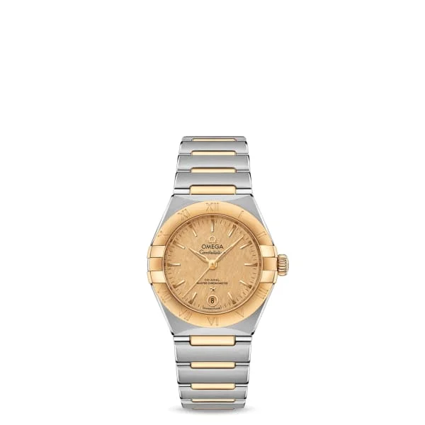 Shop Omega Watches for Classic Appeal –Omega Constellation 29mm Watch - Ref: 131.20.29.20.08.001 - Champagne Index Dial & 18K Yellow Gold Bezel, Two Tone Stainless Steel & 18K Yellow Gold Bracelet