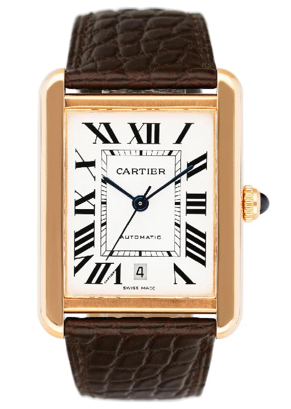 Cartier Watches: Luxury for the Modern Era –Cartier Tank Solo XL W5200026 18K Rose Gold Mens Watch