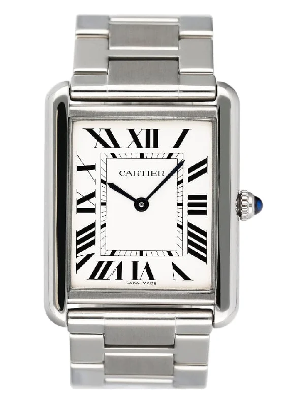 Shop Cartier Watches for the Finest Quality –Cartier Tank Solo Large W5200014 Silver Dial Mens Watch