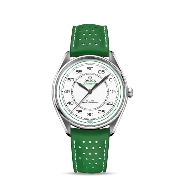 Discover Omega Watches for Classic Appeal –Omega Seamaster 40mm Watch - Ref: 522.32.40.20.04.005 - White Index Dial, Green Leather Strap