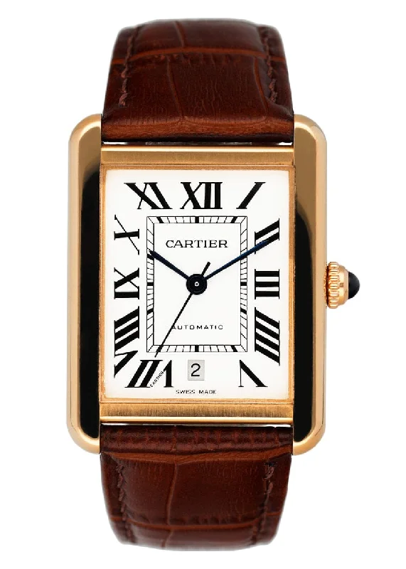 Discover Cartier Watches with Legendary Appeal –Cartier Tank Solo XL W5200026 18K Rose Gold Mens Watch Box Papers