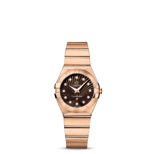 Omega Watches: Designed for the Luxury Watch Enthusiast –Omega Constellation 27mm Watch - Ref: 123.50.27.60.63.001 - Brown Diamond Index Dial, 18K Rose Gold Bracelet