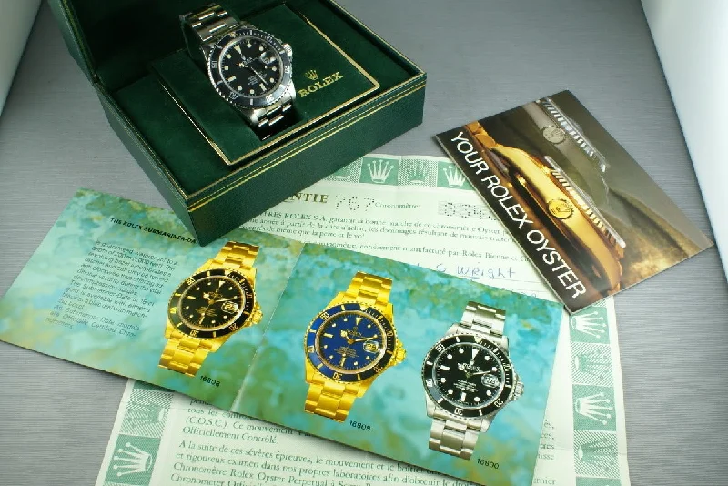 Shop Rolex Watches for Every Lifestyle –Rolex Submariner  16800 Matte Dial Box and Papers