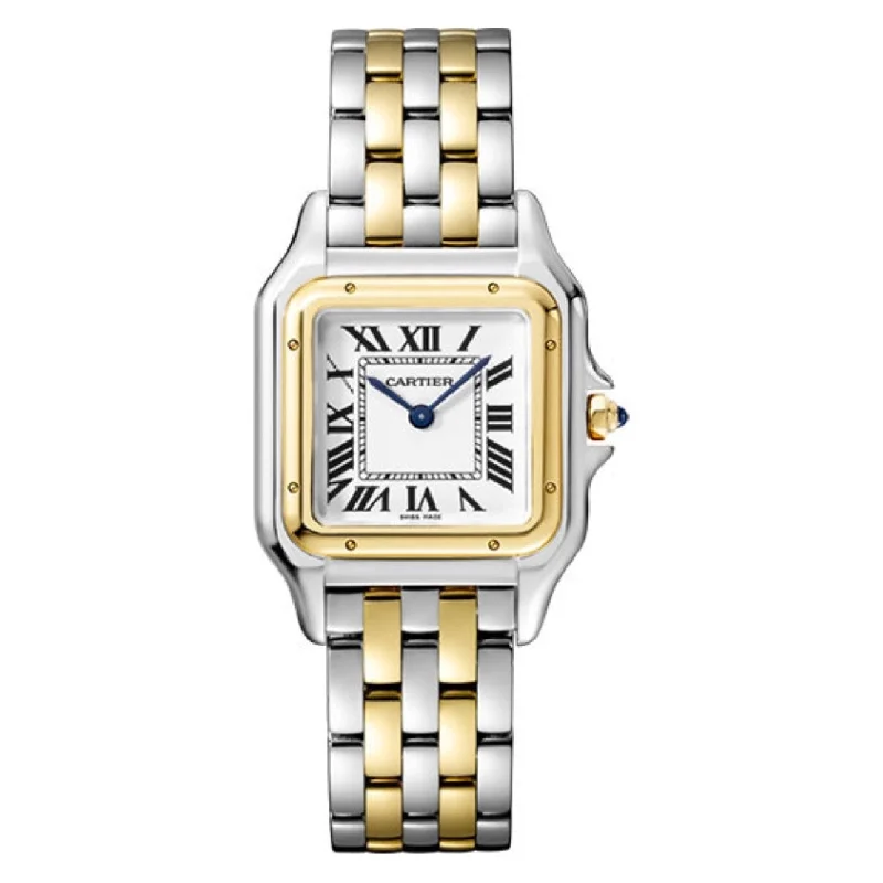 Shop Cartier Watches for the Ultimate Experience –Cartier Panthere de Cartier 37mm Watch - Ref: W2PN0007 - White Roman Dial, Two Tone Stainless Steel & 18K Yellow Gold Bracelet