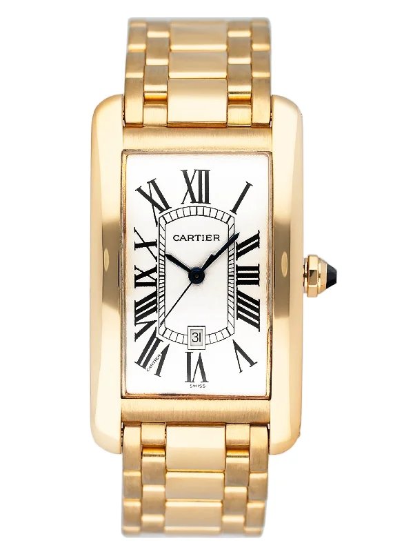 Find Cartier Watches with Iconic Elegance –Cartier Tank Americaine Large W26031K2 18K Yellow Gold Mens Watch