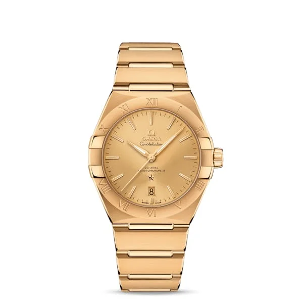 Shop Omega Watches for Timeless Quality and Value –Omega Constellation 39mm Watch - Ref: 131.50.39.20.08.001 - Champagne Index Dial, 18K Yellow Gold Bracelet