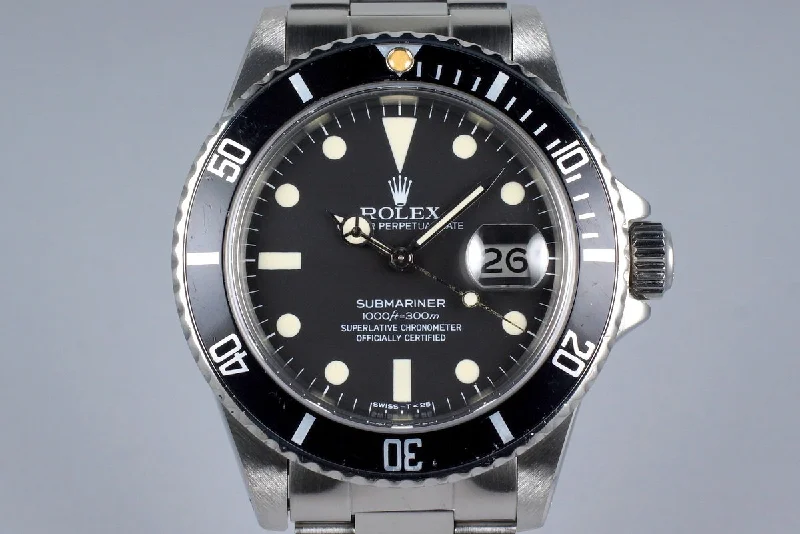 Shop Rolex Watches for Lasting Elegance –1981 Rolex Submariner 16800 Matte Dial