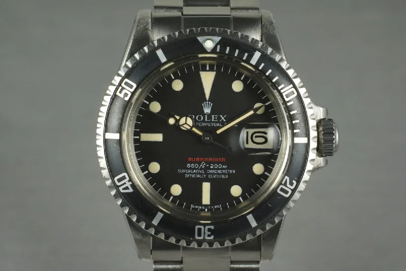 Invest in a Rolex Watch Today –1970 Rolex Red Submariner 1680 Mark IV Dial with Box and Papers