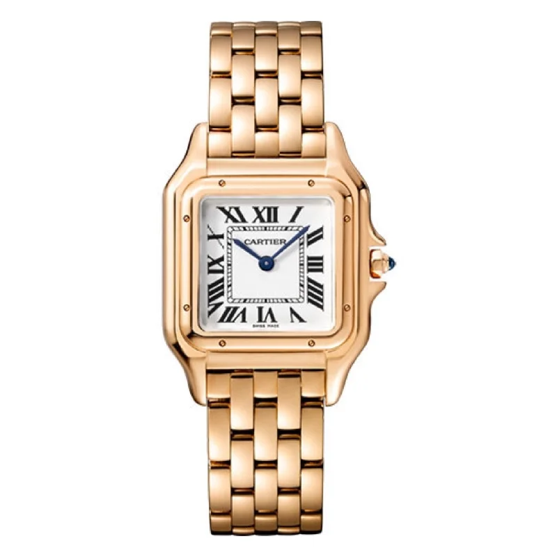 Discover Cartier’s Signature Timepieces –Cartier Panthere de Cartier 37mm Watch - Ref: WGPN0007 - Silver Roman Dial, 18K Rose Gold Bracelet