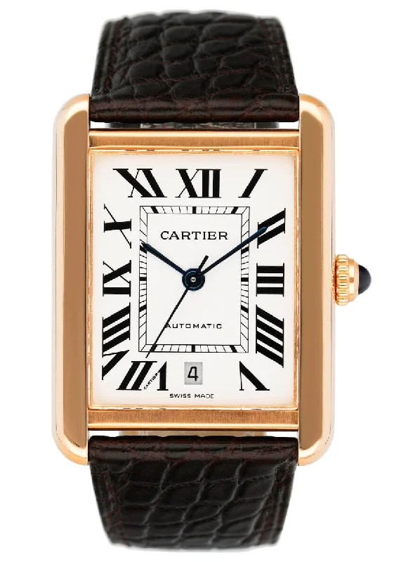 Find Cartier Watches with Lasting Appeal –Cartier Tank Solo XL W5200026 18K Rose Gold Mens Watch