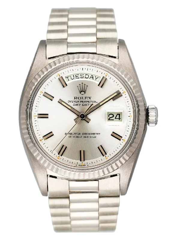 Timeless Rolex Watches with Legendary Appeal –Rolex Day-Date 1803 Silver Dial 18K White Gold Mens Watch