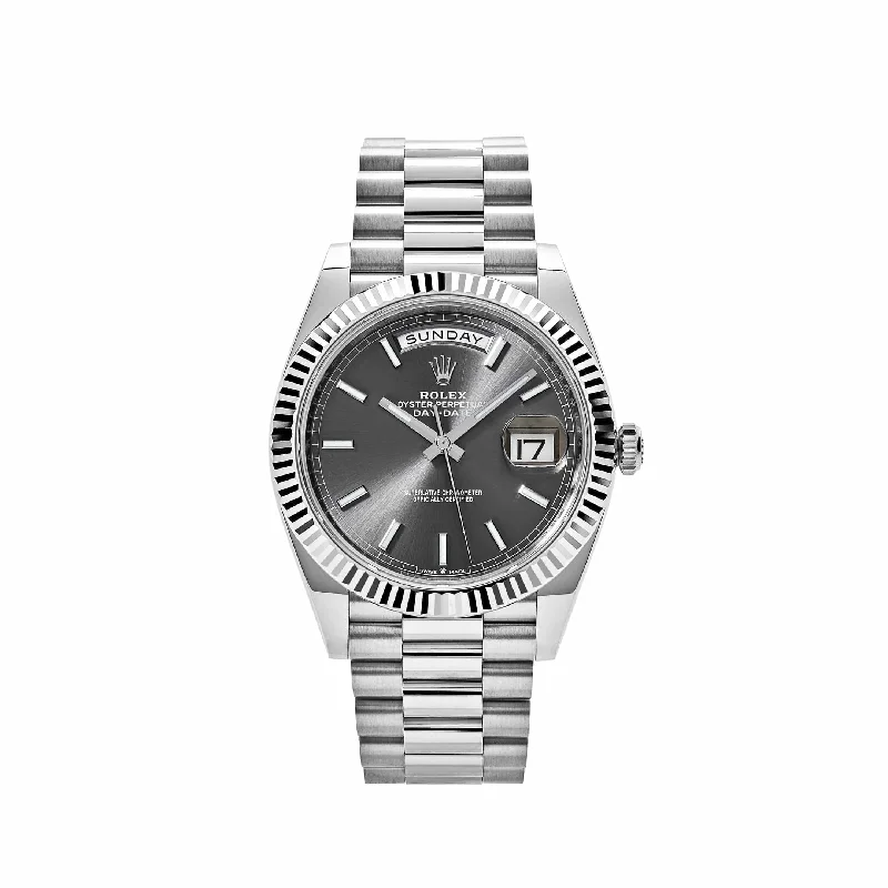 Find Exclusive Rolex Models Online –Rolex Day-Date 228239 White Gold Slate Rhodium Grey Dial (2024)