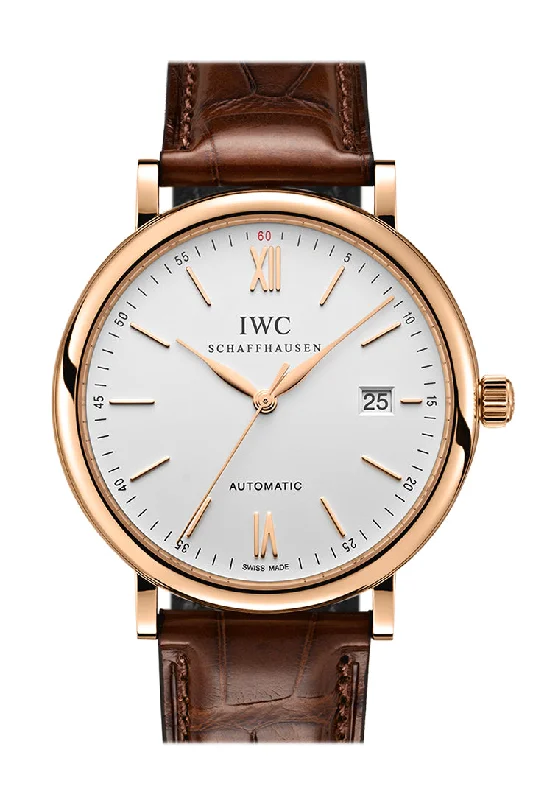 IWC Watches: The Art of Swiss Watchmaking –IWC Portofino on Strap 40 Silver Dial Rose Gold Watch IW356504