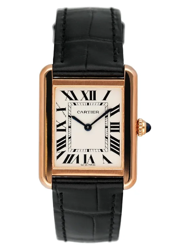 Cartier Watches: A True Investment in Style –Cartier Tank Solo W5200024 18K Rose Gold Watch Box Papers