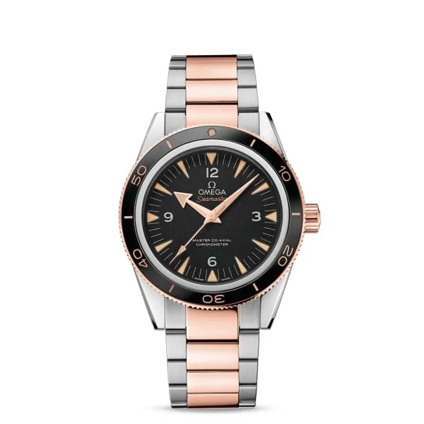 Discover Omega Watches with Exceptional Value –Omega Seamaster 41mm Watch - Ref: 233.20.41.21.01.001 - Black Index Dial, Two Tone Stainless Steel & 18K Rose Gold Bracelet