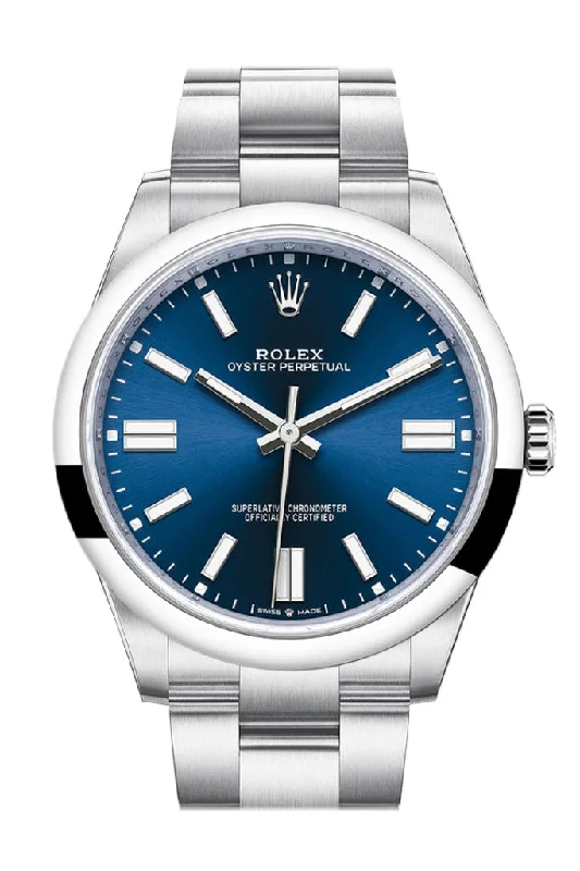 Discover Rolex’s Most Exclusive Models –Rolex Oyster Perpetual 41 Blue Dial Oyster Bracelet Watch 124300