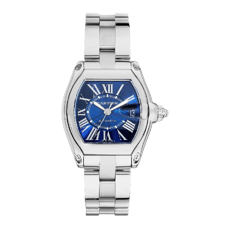 Find Exclusive Cartier Models Now –Cartier Roadster 44.3mm Watch - Ref: W62048V3 - Blue Roman Dial, Stainless Steel Bracelet