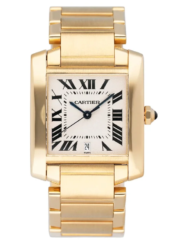 Discover Cartier Watches for Unmatched Style –Cartier Tank Francaise 1840 18K Yellow Gold Mens Watch Box Papers