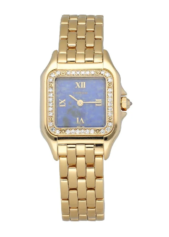 Shop Cartier Watches for the Modern Era –Cartier Panthere 1280 2 Rare Blue Lapis Dial Diamond Ladies Watch