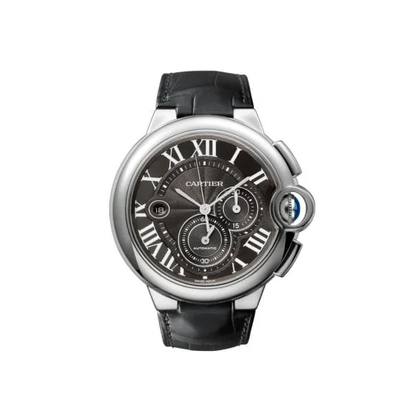 Cartier Watches: Precision Meets Perfection –Cartier Ballon Bleu de Cartier 47mm Watch - Ref: W6920052 - Black Roman Dial, Black Alligator Strap